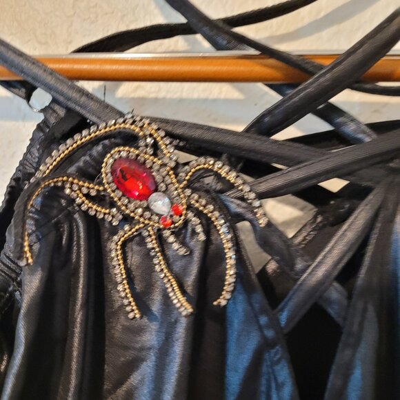 Spirit Halloween Black Widow Costume Dress Long Sleeves Pullover Style - Picture 3 of 4